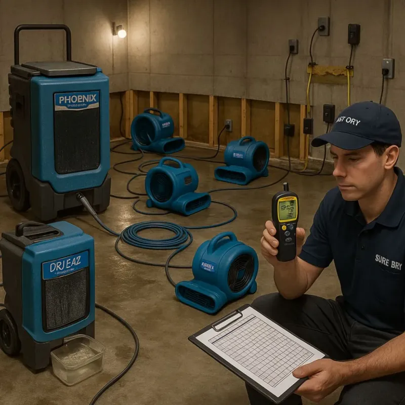 Structural Drying and Dehumidification process in Cedar Glen Lakes, NJ
